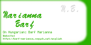 marianna barf business card